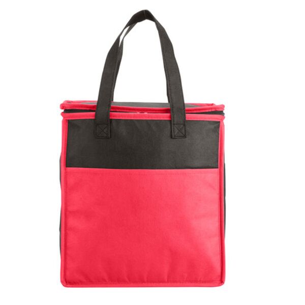 Two-Tone Flat Top Insulated Non-Woven Shopping Tote Bag Thumbnail