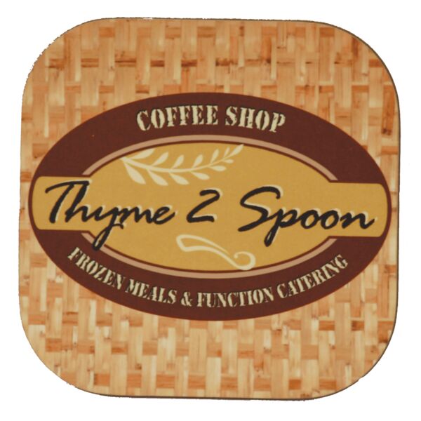 4" Square Hardboard Coaster 6 Piece Set Thumbnail